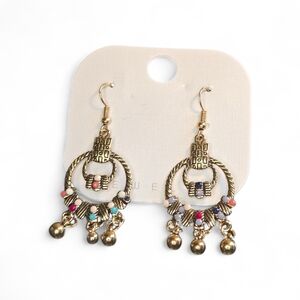 Unlisted Gold and Colorful Beaded Dangle Earrings